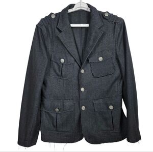 Selected  Wool raw hem edge utility   Blazer